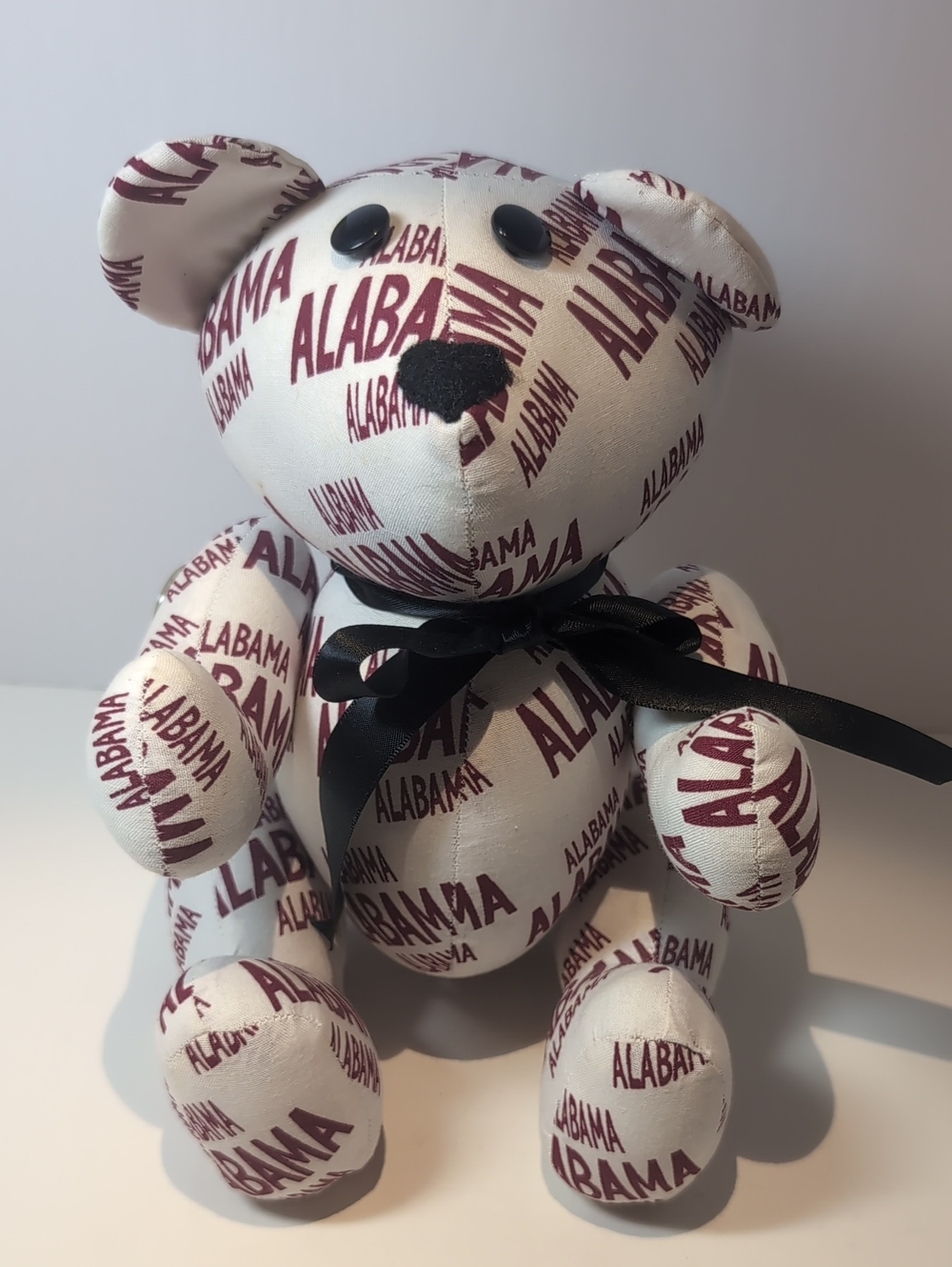 Homemade Alabama Print Bear - White and Crimson